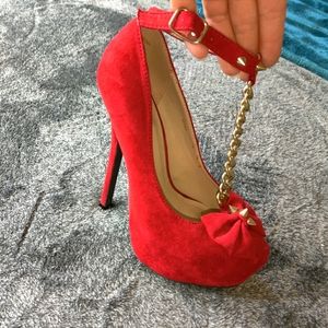 Red spikey tall heel